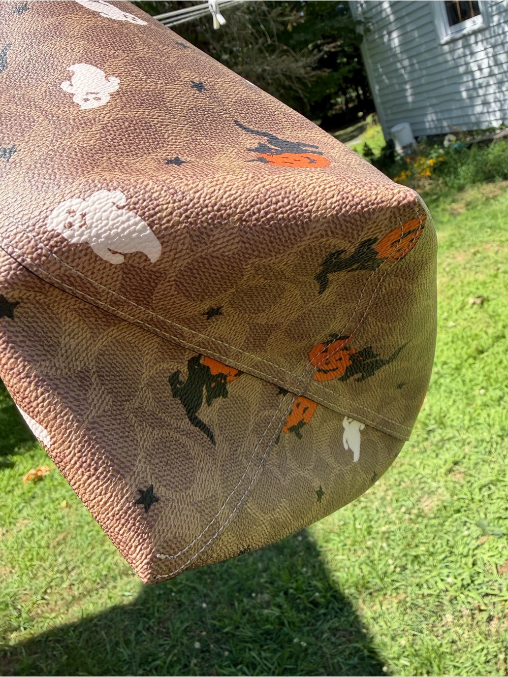Coach Halloween City Tote Signature Canvas Ghost Pumpkin Cat CW450 NWT - Picture 7 of 12